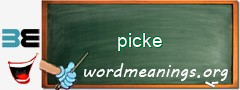 WordMeaning blackboard for picke